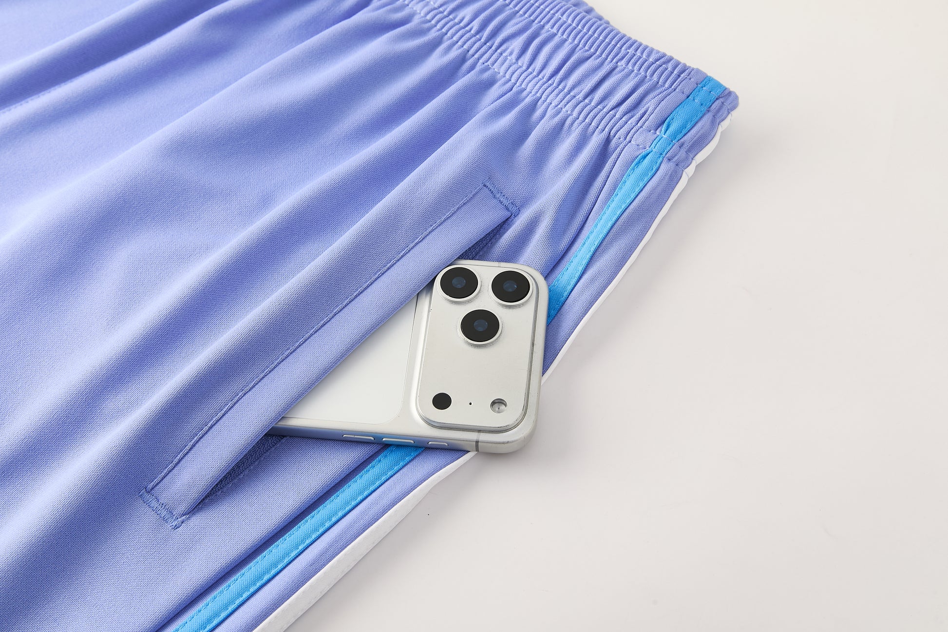 AD11 purple and blue short-sleeved suit S-2XL