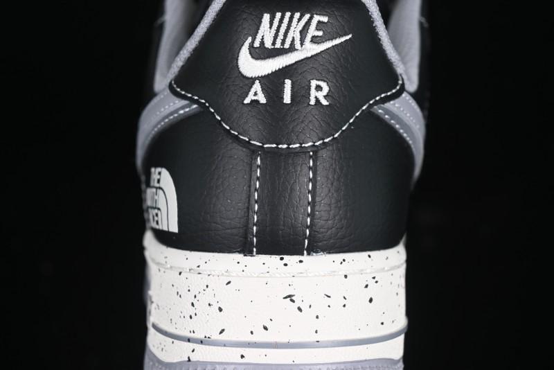 Nike Air Force 1 '07 Low The North Face Collaboration Black Grey Double Swoosh Casual Sneakers - DM6688-020