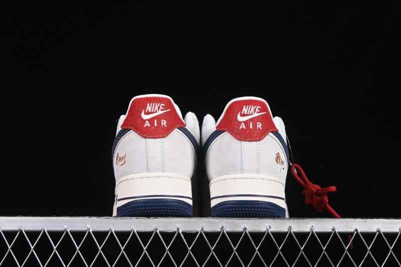 Nike Air Force 1 '07 Low Year of the Snake Limited Edition Grey Blue Red Pig Leather Low-Top Casual Sneakers - XZ2025-666