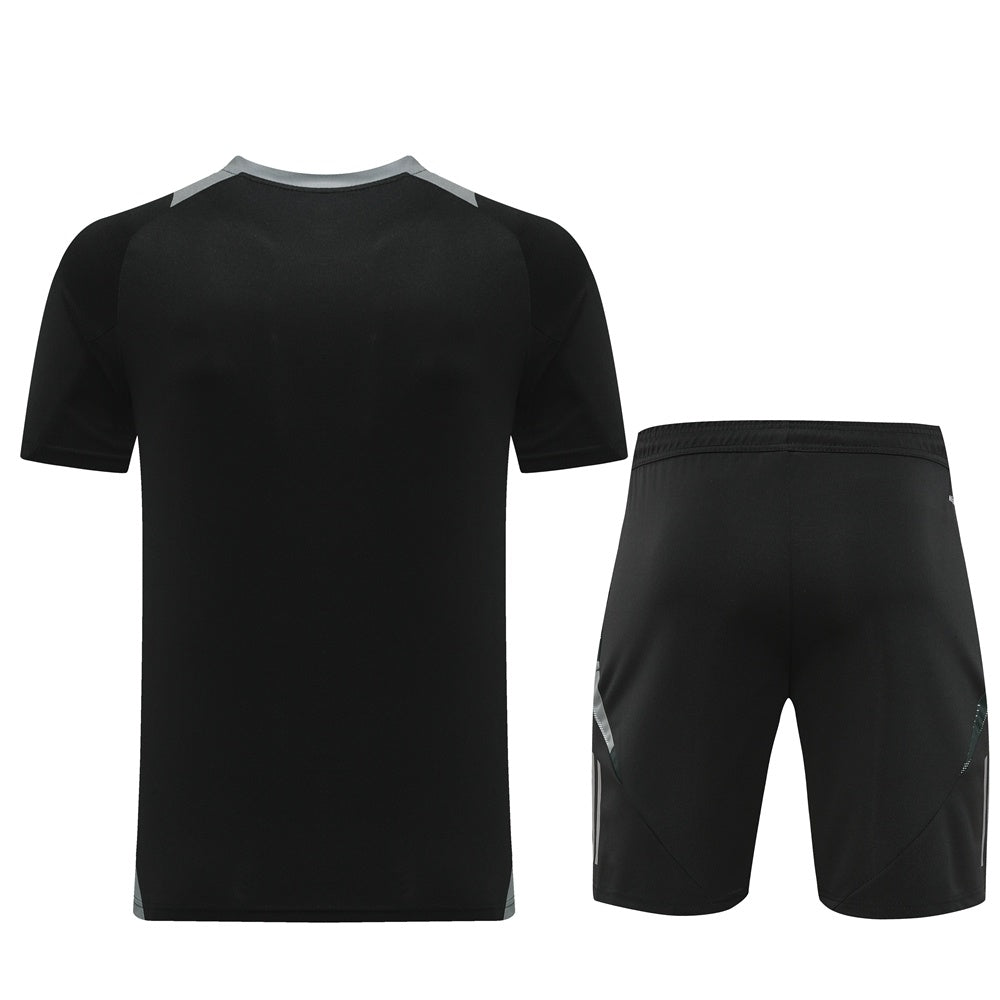 AD08 black shorts suit S-2XL