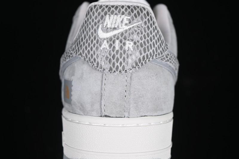 Nike Air Force 1'07 Low The North Face Collaboration Pig Grey Snake Print Low-Top Casual Sneakers - DF0188-027