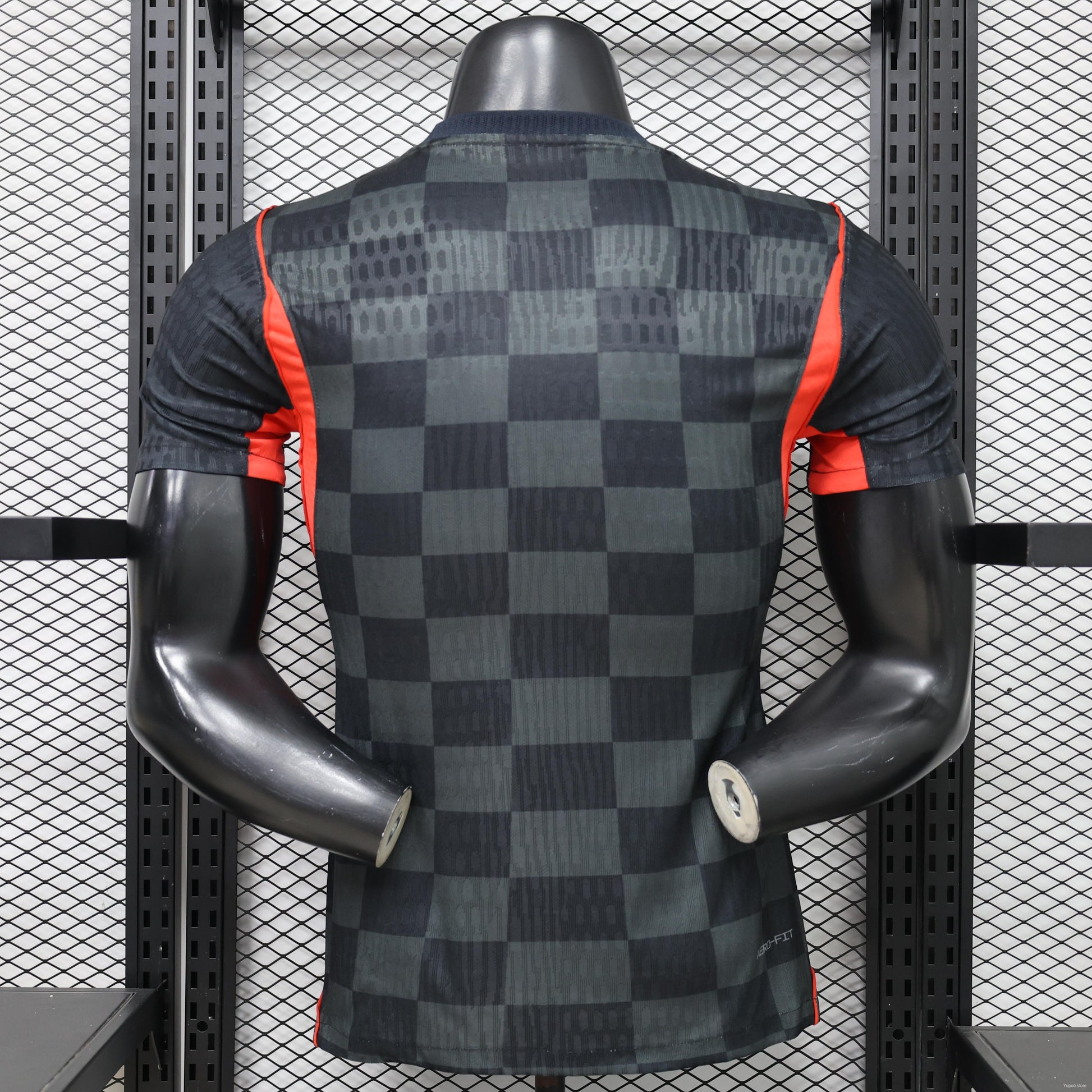 Player Version 2026 Croatia Dark Black with Dark Checkered Pattern Jersey