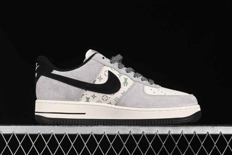 Nike Air Force 1 '07 Low Violent Bear Collaboration - Grey Black Print Low-Top Casual Sneakers - SJ9188-002