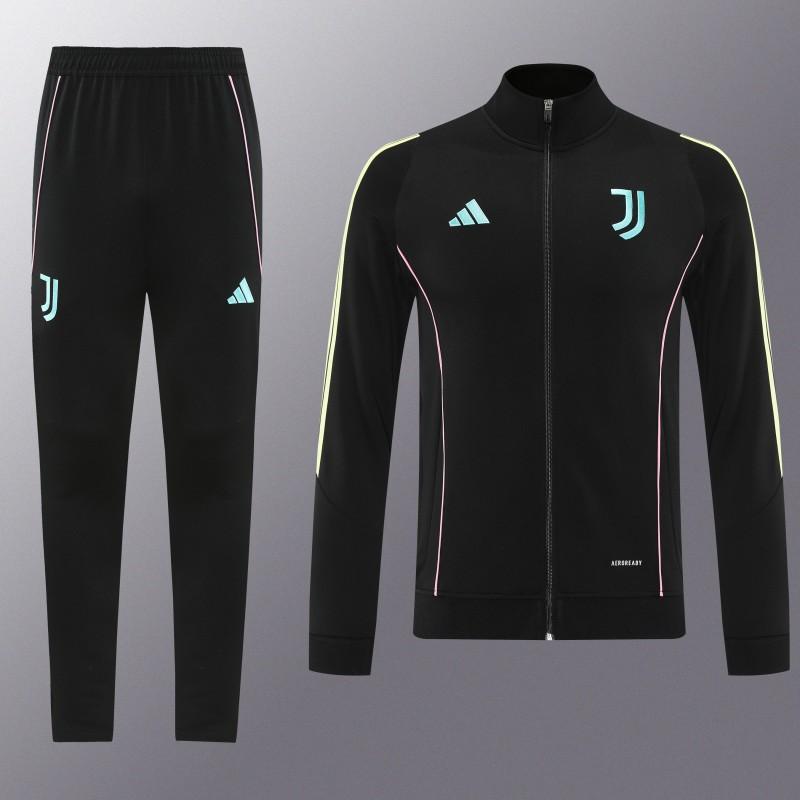 25/26  Juventus Black  Full zipper Jacket Tracksuit+ long pants