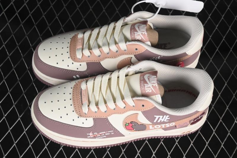 Nike Air Force 1'07 Low Strawberry Bear Custom Casual Sneakers - DB3301-551
