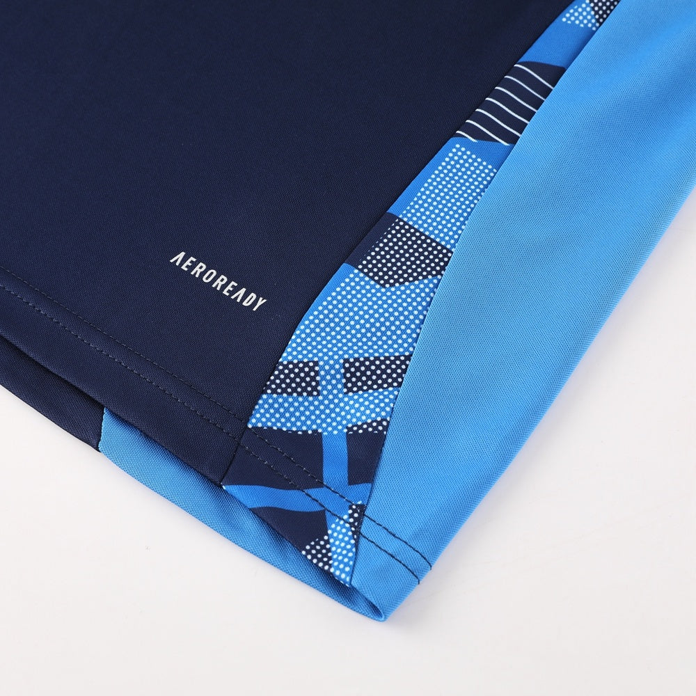 AD08 sapphire blue shorts suit S-2XL