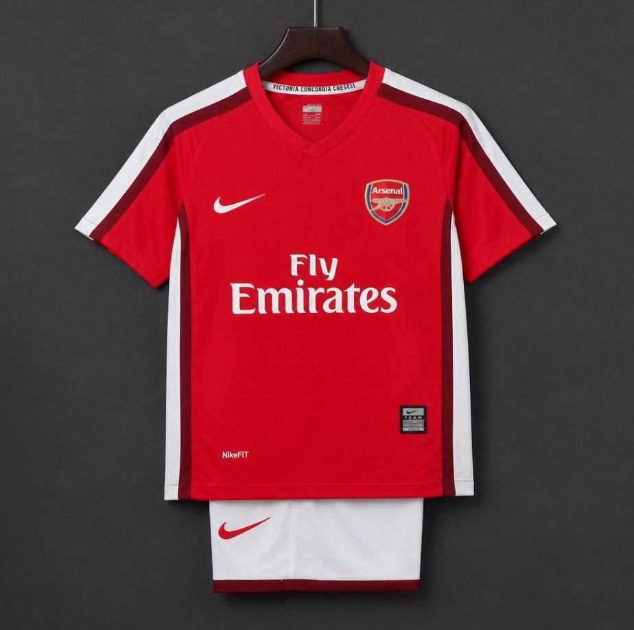 Retro 08/10 Kids  Arsenal Red Home Jersey