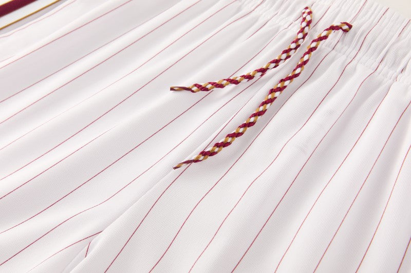 26/27 Arsenal White Pinstripe Short Sleeve+Soccer Shorts