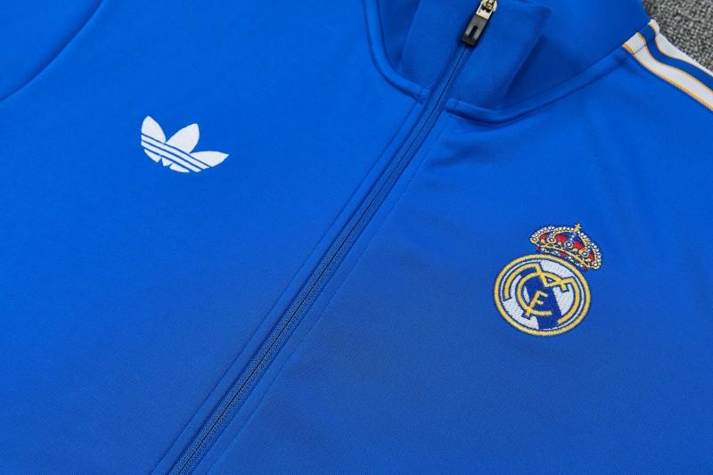 26/27 Real Madrid Blue Full Zipper Jacket Tracksuit + Long Pants