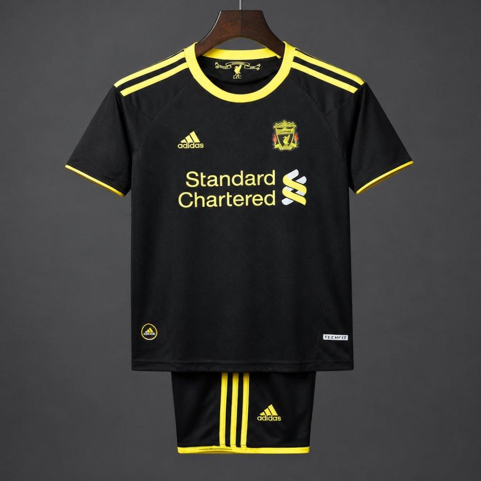Retro 2010/11 Kids Liverpool Black & Yellow Away Jersey
