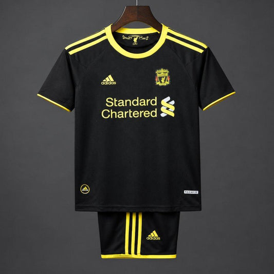 Retro 2010/11 Kids Liverpool Black & Yellow Away Jersey