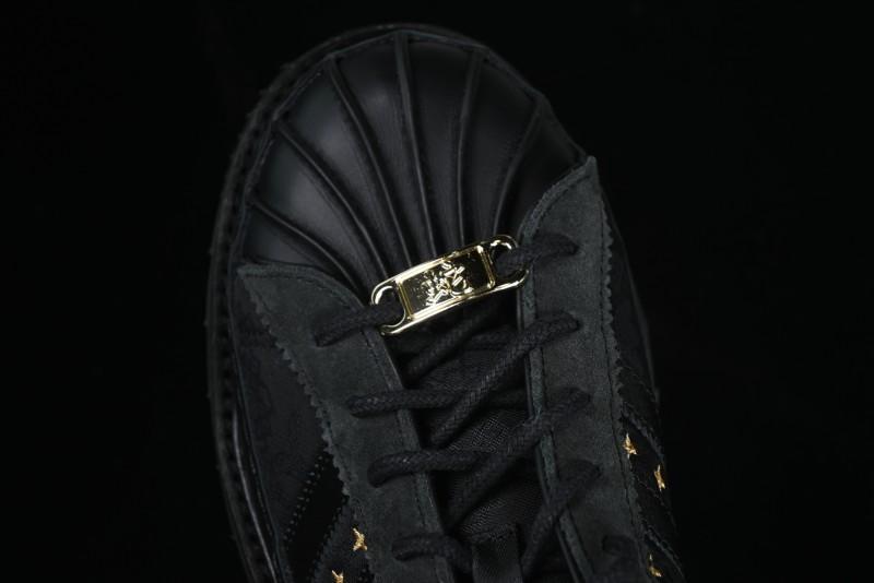 Adidas Superstar JR5114 Clot Collaboration Shell Toe Skate Shoes with Perforated Leather Upper - JR5114