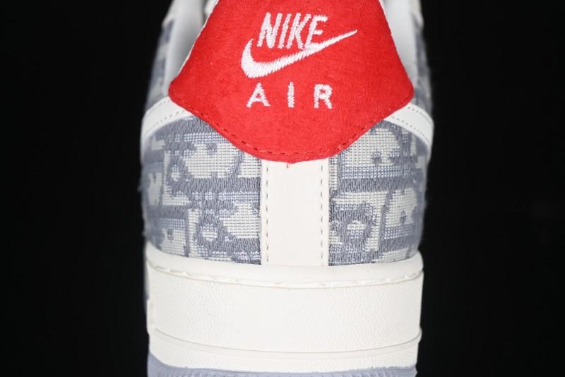 Nike Air Force 1 '07 Low Dior Collaboration - Grey Pattern Low-Top Casual Sneakers - DF0188-021