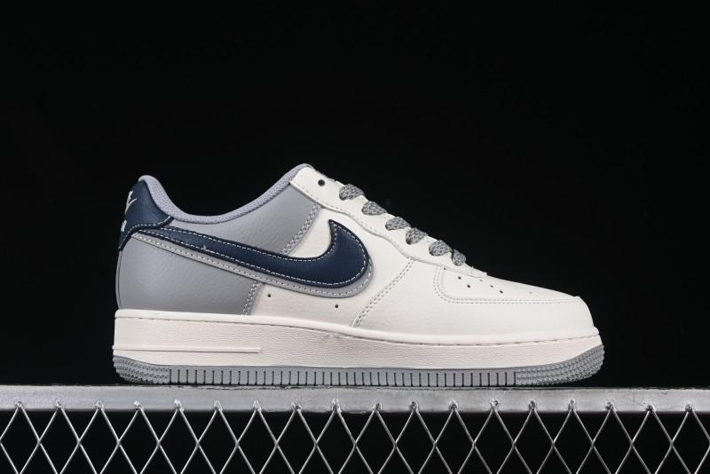 Nike Air Force 1 '07 Low The North Face Collaboration Grey Blue Double Swoosh Casual Sneakers - XS1958-520