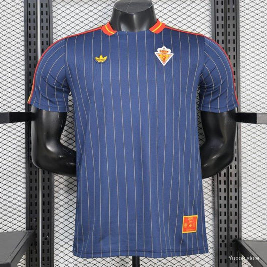 2026 Player Version Spain Navy Blue with Thin Yellow Pinstripes Jersey