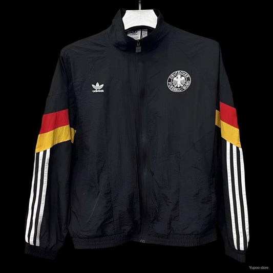 2026 Germany Black Full Zipper Windbreaker