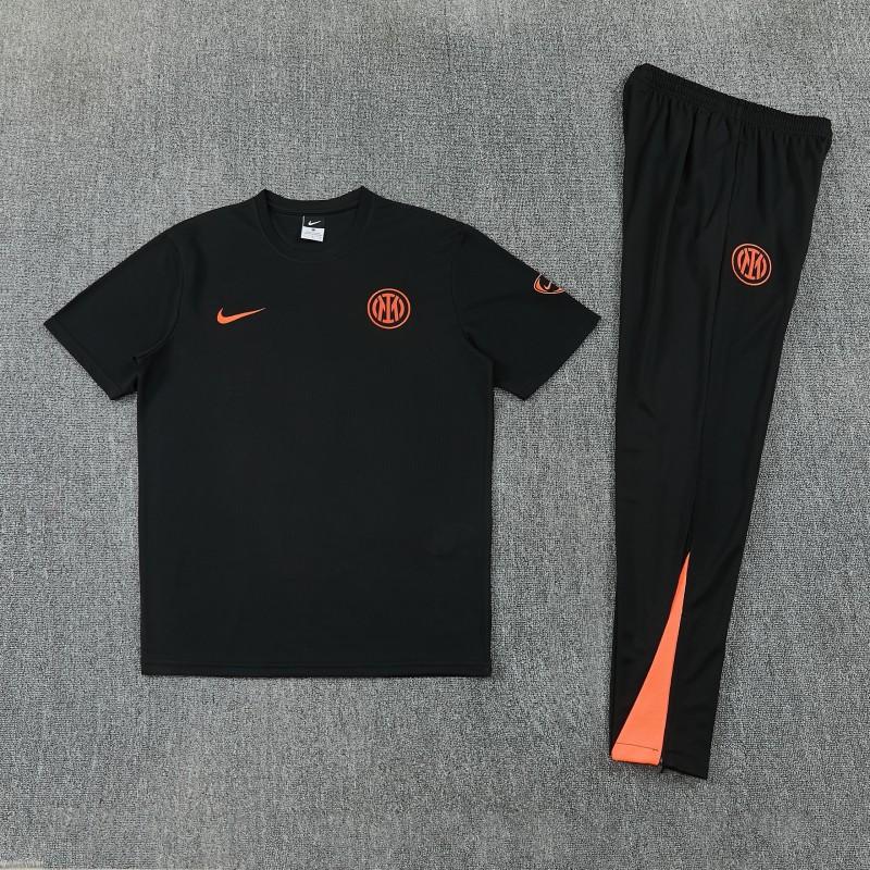 26/27 Inter Milan Black Short  Sleeve Tracksuit + Long Pants