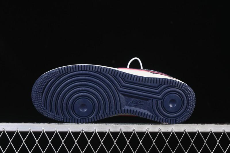 Nike Air Force 1 '07 Low Supreme Collaboration White Blue Wine Red Casual Sneakers - YF9511-801