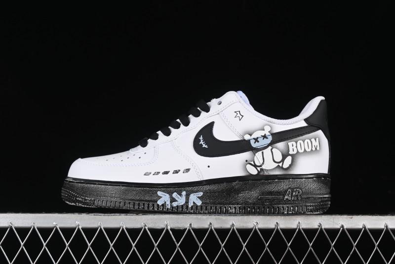 Nike Air Force 1 '07 Low Custom KAWS Bear Print Casual Sneakers - ZH0316-037