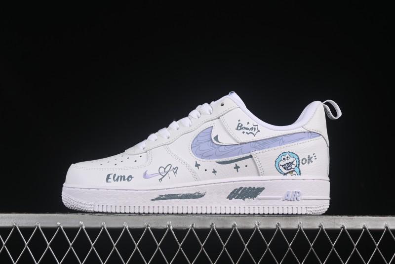 Nike Air Force 1'07 Low "Sesame Street" Custom Casual Sneakers - FB8971-080