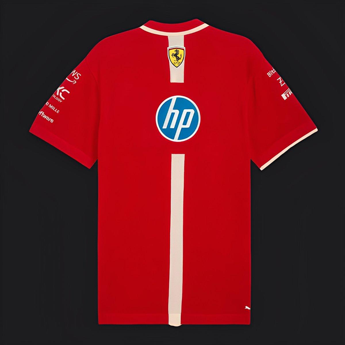 2025 F1 Scuderia Ferrari F1 Team Red with White Trim Polo Shirt