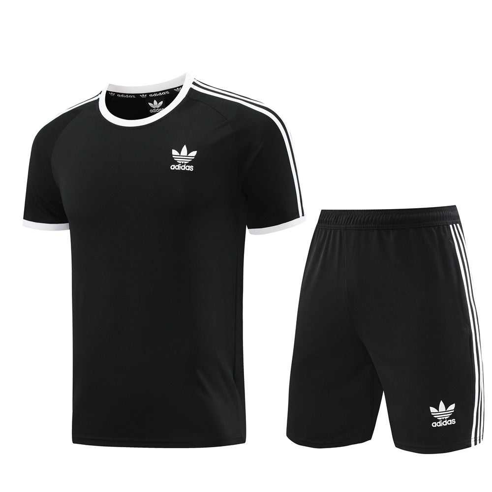 AD07 black shorts suit S-2XL