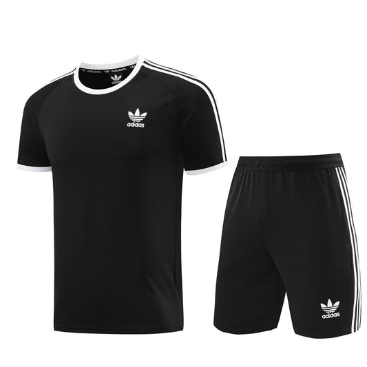 AD07 black shorts suit S-2XL