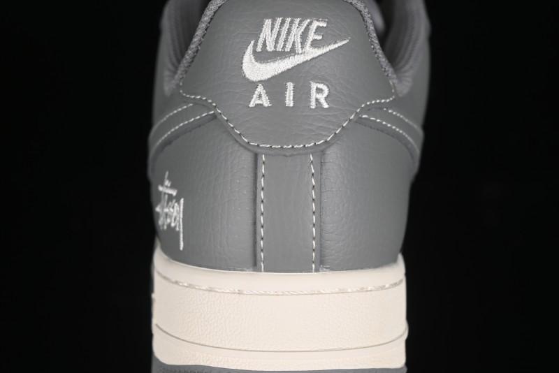 Nike Air Force 1 '07 Low Stussy Collaboration - Premium Gray Low-Top Casual Sneakers - BB5353-512