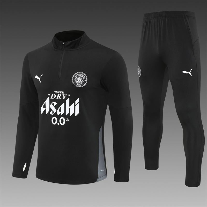 25/26 Manchester City Black Half Zipper Jacket+Long Pants