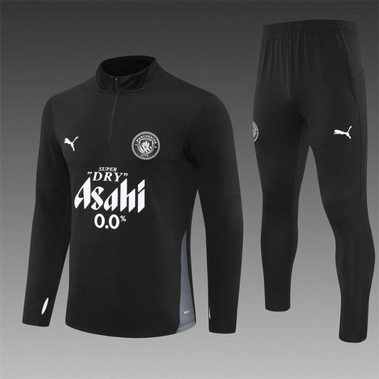 25/26 Manchester City Black Half Zipper Jacket+Long Pants