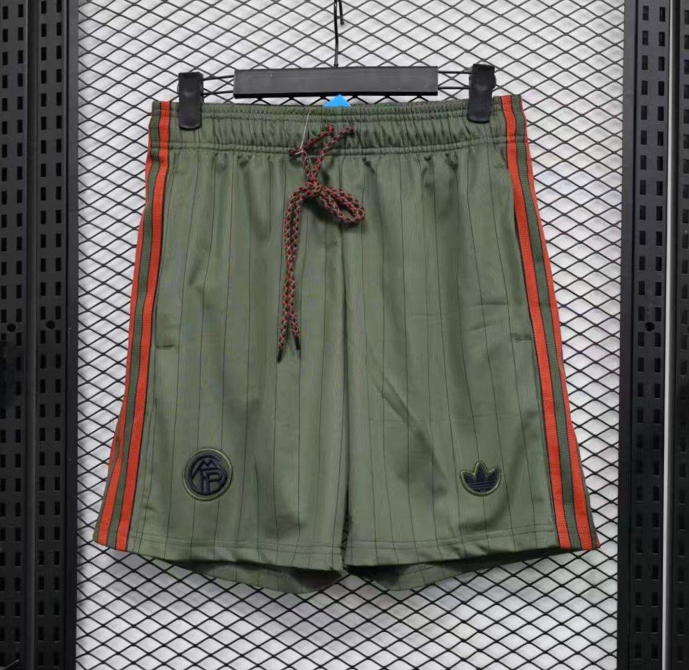 Player Version 25/26 Bayern Munich Olive Green with Orange Side Stripes Shorts
