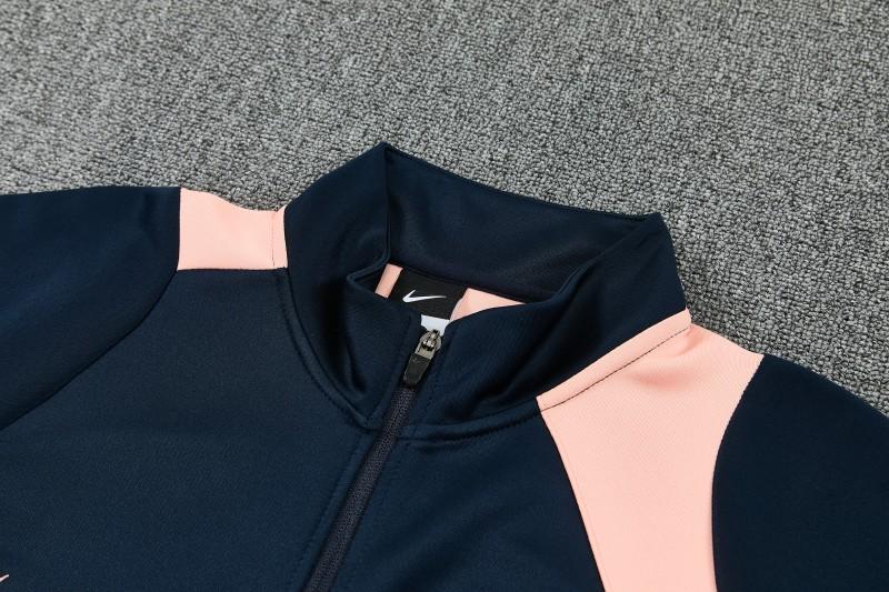 26/27 Barcelona Navy Blue & Pink  Full Zipper Jacket Tracksuit + Long Pants