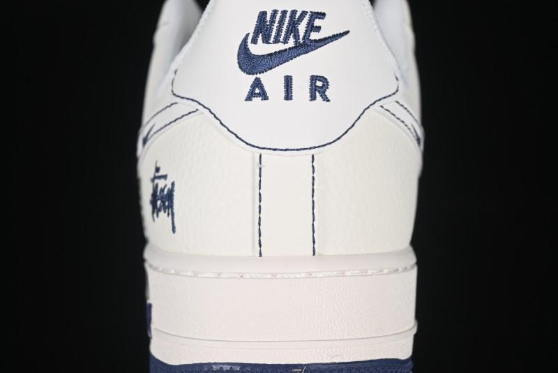 Nike Air Force 1 '07 Low Stussy Collaboration Grey Swoosh Casual Sneakers - HH7518-063