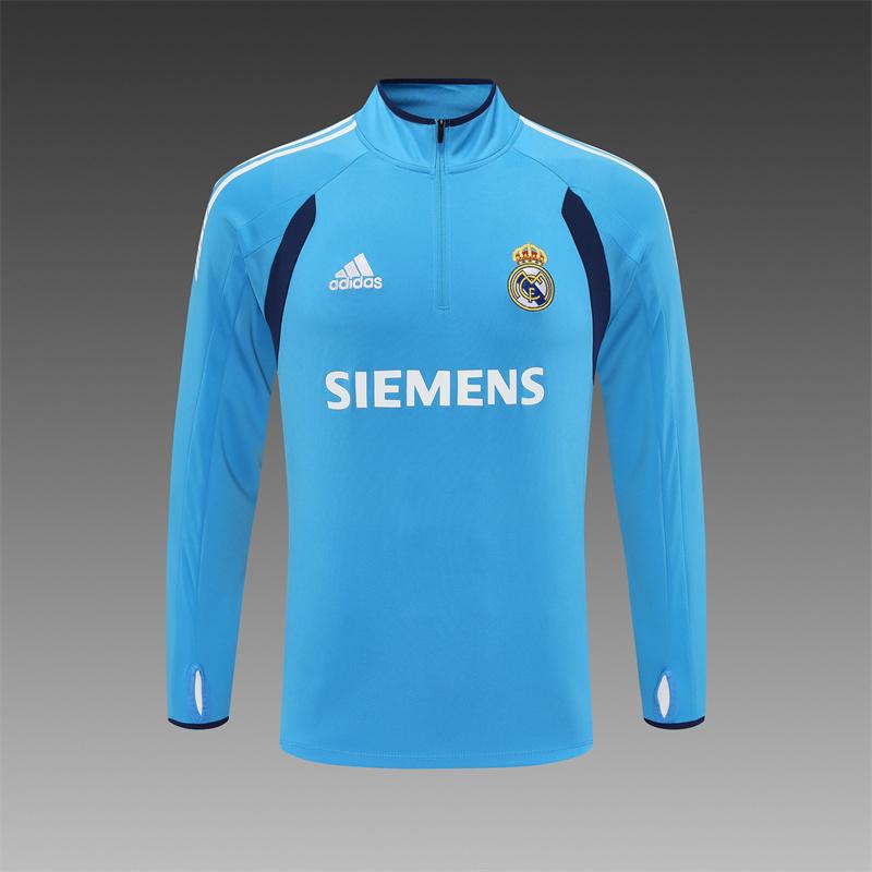 Retro 05/06 Real Madrid Light Blue Half Zipper Jacket