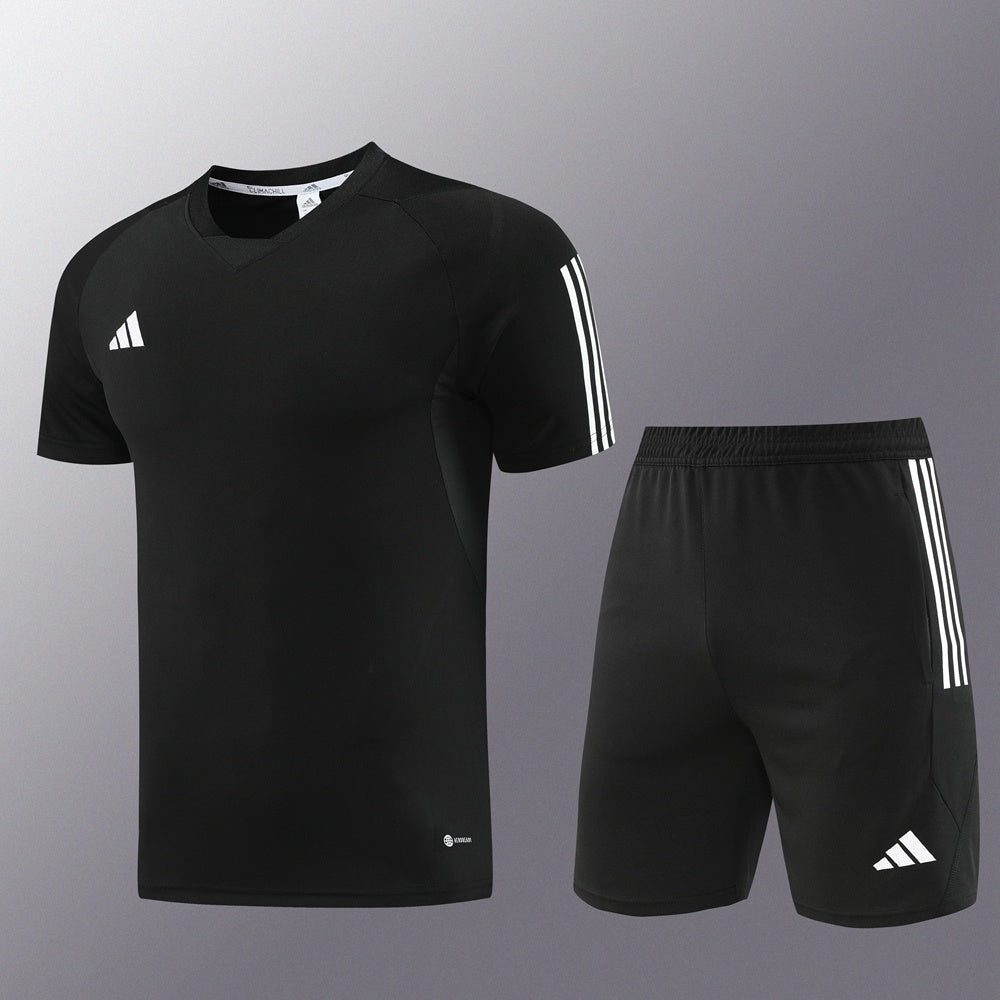AD03 black shorts suit S-2XL