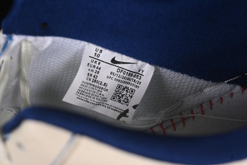 Nike Air Force 1'07 Low Casual Sneakers with Blue Line Ghost Face Design - DF0188-053