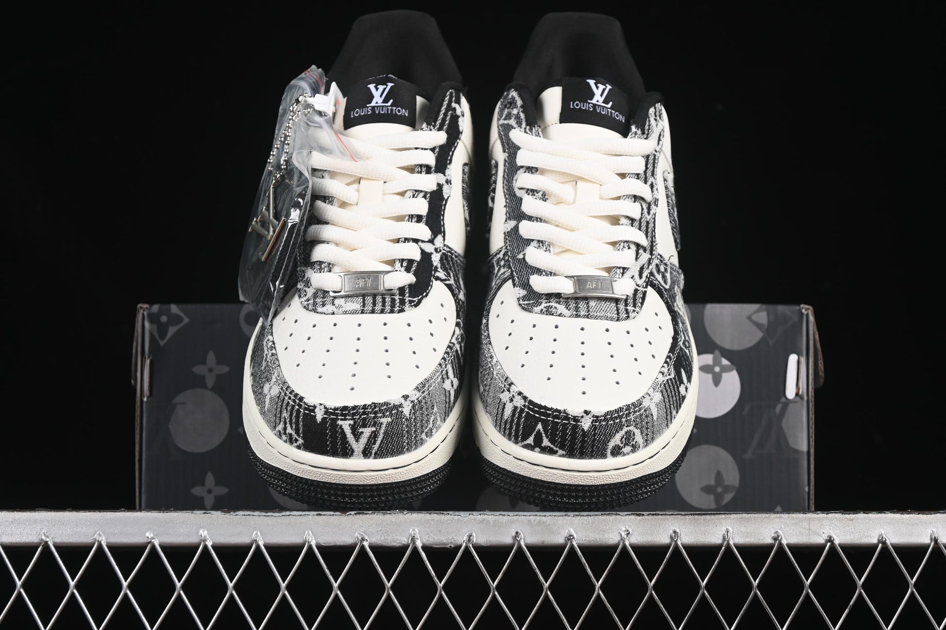 Nike Air Force 1 '07 Low LV Collaboration Grey Black Denim Casual Sneakers - SC9207-539