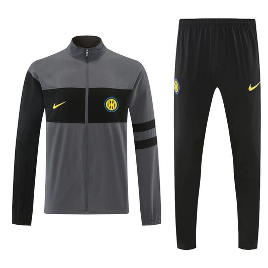 26/27 Inter Milan Grey & Black Full Zipper Jacket Tracksuit + Long Pants