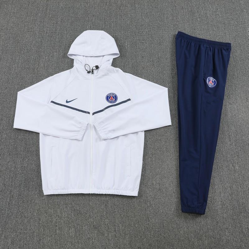 25/26 Paris White Full zipper Jacket Tracksuit+ long pants