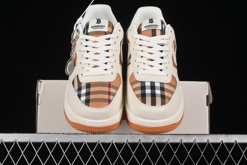 Nike Air Force 1 '07 Low Burberry Check Print Casual Sneakers - DF0180-006