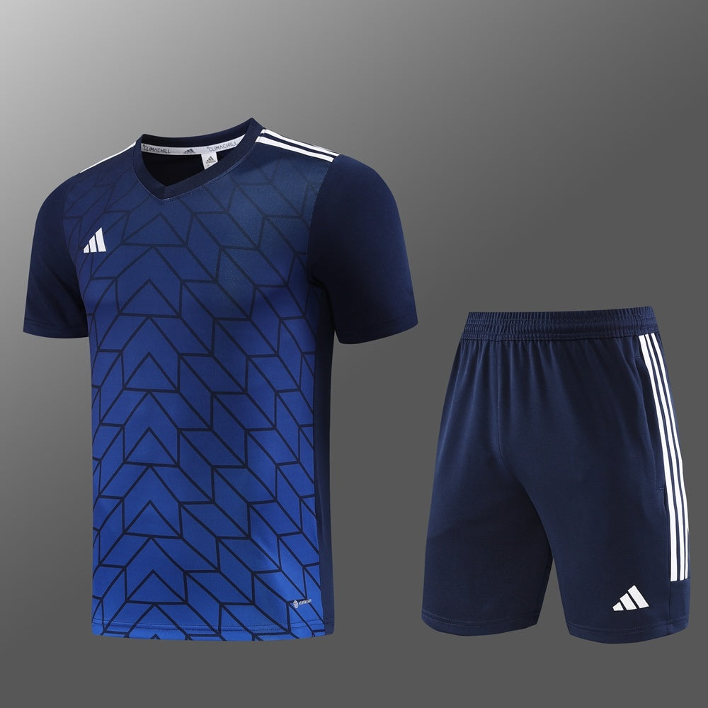 AD05 sapphire blue shorts suit S-2XL