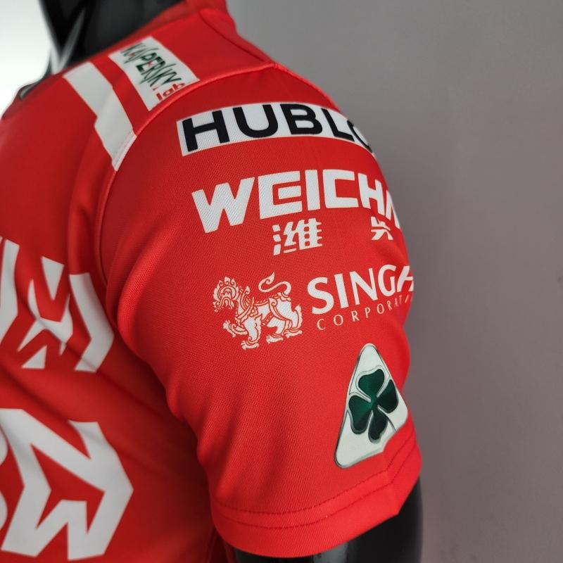 2022 F1 Ferrari  RED T-shirts Full Sponsor #0007