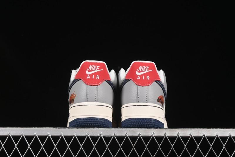 Nike Air Force 1 '07 Low Stussy Double Flame Casual Sneakers with Full-Length Air Cushion - XS1958-555