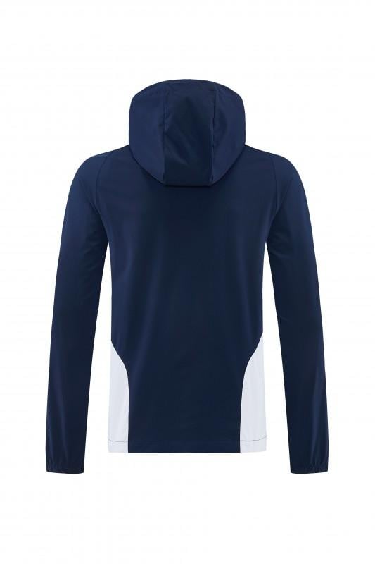 26/27 Real Madrid Navy Blue Full Zipper Hooded Windbreaker Tracksuit + Long Pants