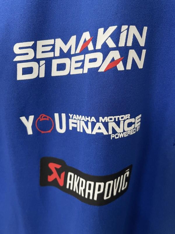 2025 F1 Yamaha Racing Team Blue and Navy Polo Jersey with Multiple Sponsors