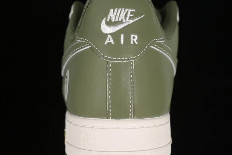 Nike Air Force 1 '07 Low Bape Collaboration - Dark Green Grey Low Top Casual Sneakers BB6566-205