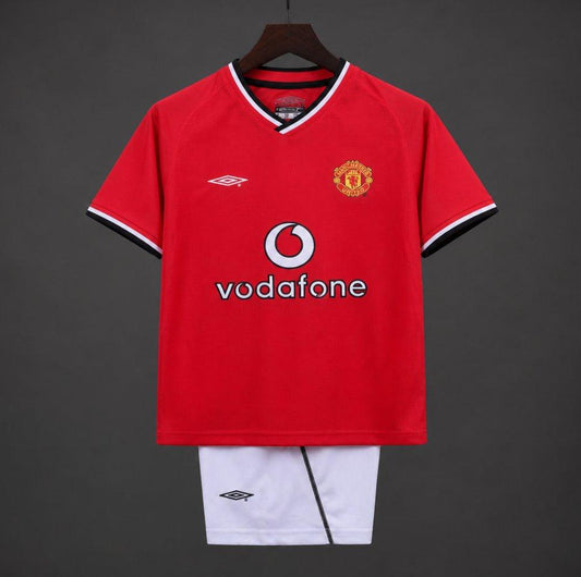 Retro 2000/02 Kids Manchester United Red Home Jersey