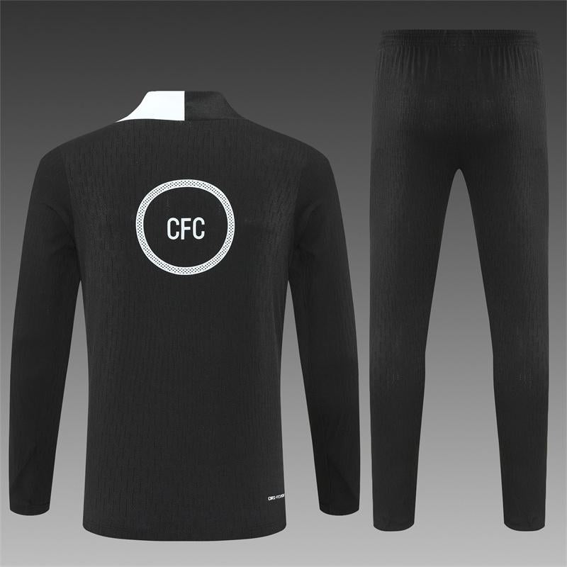 Player Version 25/26 Chelsea Black T90 Half Zipper Jacket+Long Pants