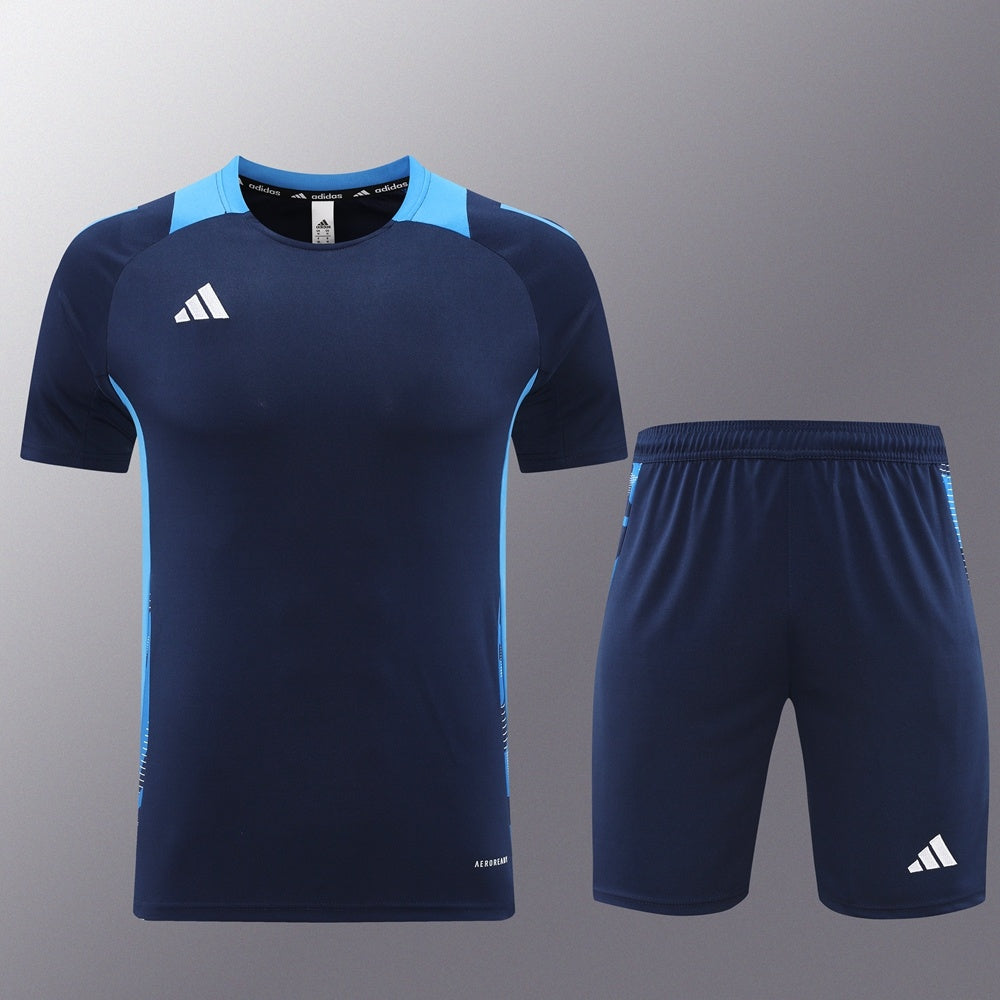 AD08 sapphire blue shorts suit S-2XL
