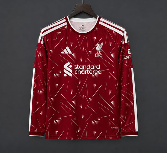 26/27 Liverpool Red with Triangle Pattern Long Sleeve Home Jersey